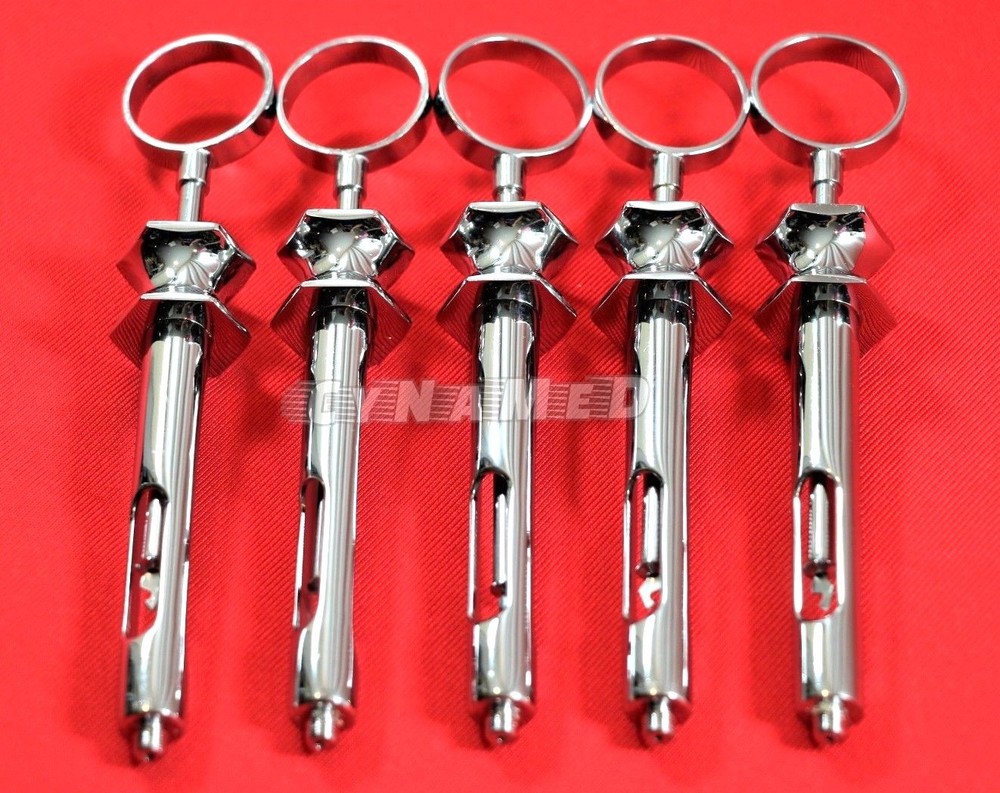 5 EA PREMIUM GERMAN STAINLESS DENTAL ASPIRATING SYRINGE DENTAL INSTRUMENTS 1.8CC