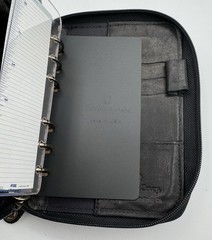 Vtg Franklin Covey Black Leather Spacemaker Full Zip Binder Planner 1996 Compact