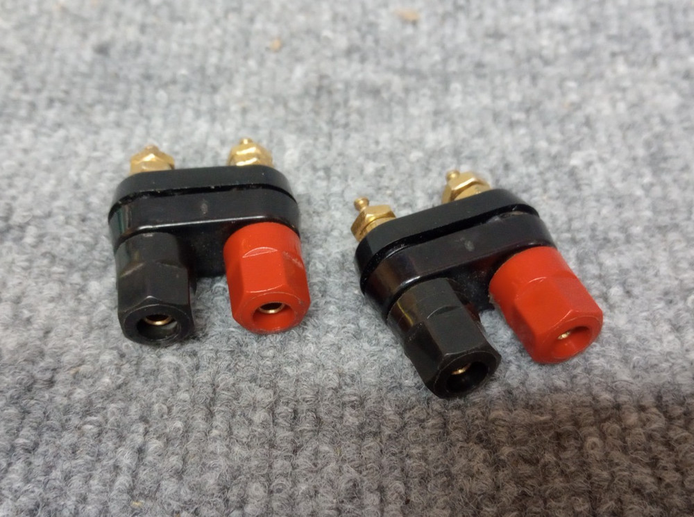LOT OF 2 Superior BP21-2BR Dual binding Post 15amp 10001v Gold plated used
