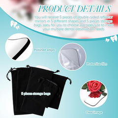 5 Pieces Dental Mirror for Teeth Intraoral Photography Mouth Mirror Occlusal Buc