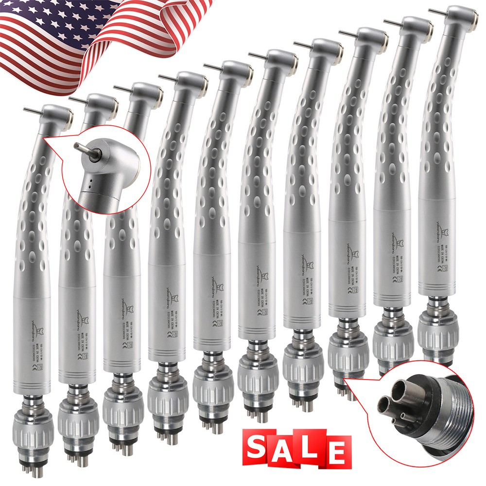 10PC YABANGBANG Dental High Speed Handpiece with 4 Hole Quick Coupler 360 Swivel