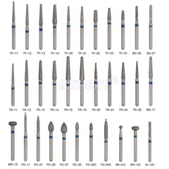 100pcs AZDENT Dental FG Diamond Burs for High Speed Handpiece Friction Grip