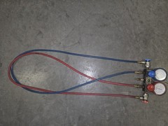 R-134a 2-Valve Manifold Gauge & Hose Set Dual Gauges w/ Red & Blue Hoses