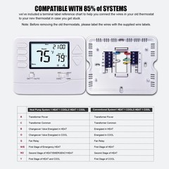 Heagstat H721 Non-Programmable Heat Pump Thermostat, 2 Heat/1 Cool, White