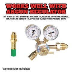 25 FT Argon Gas Hose, Inert Gas Welding Hoses for MIG/TIG Welding 25.0 Feet