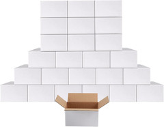 7X5X4 Inches Shipping Boxes Pack of 25, White Cardboard Corrugated Box for Maili