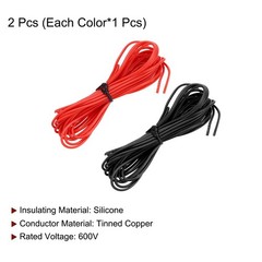 24 Gauge Wire Silicone Wire 24AWG Electrical Wire Stranded Wire Tinned Copper…