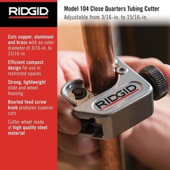 Model 104 Close Quarters Tubing Cutter, 3/16-inch to 15/16-inch Tube Cutter