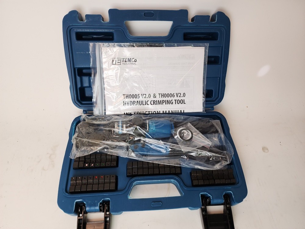 TEMCo Hydraulic Cable Lug Crimper TH0006 V2.0 12 AWG to 00 (2/0) Cable Wire