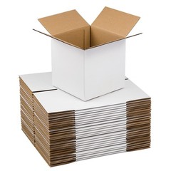 SUNLPH White Shipping Boxes 6x6x6 Inches Small Corrugated Cardboard Boxes, 25 Pa