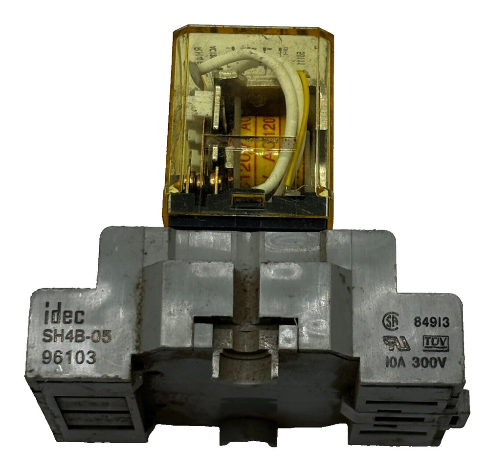 IDEC RH4B-UL Relay AC120V 50/60Hz w/ SH4B-05 Socket 10A 300V **FREE SHIPPING**✅