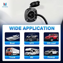18″ 125V 15Amp AC Plug Port Extension Cord Splitter Cables RV Trailer Waterproof