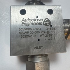 Autoclave Engineers 30VM9072-WO High Pressure Needle Valve MWP 30,000 PSI @ RT