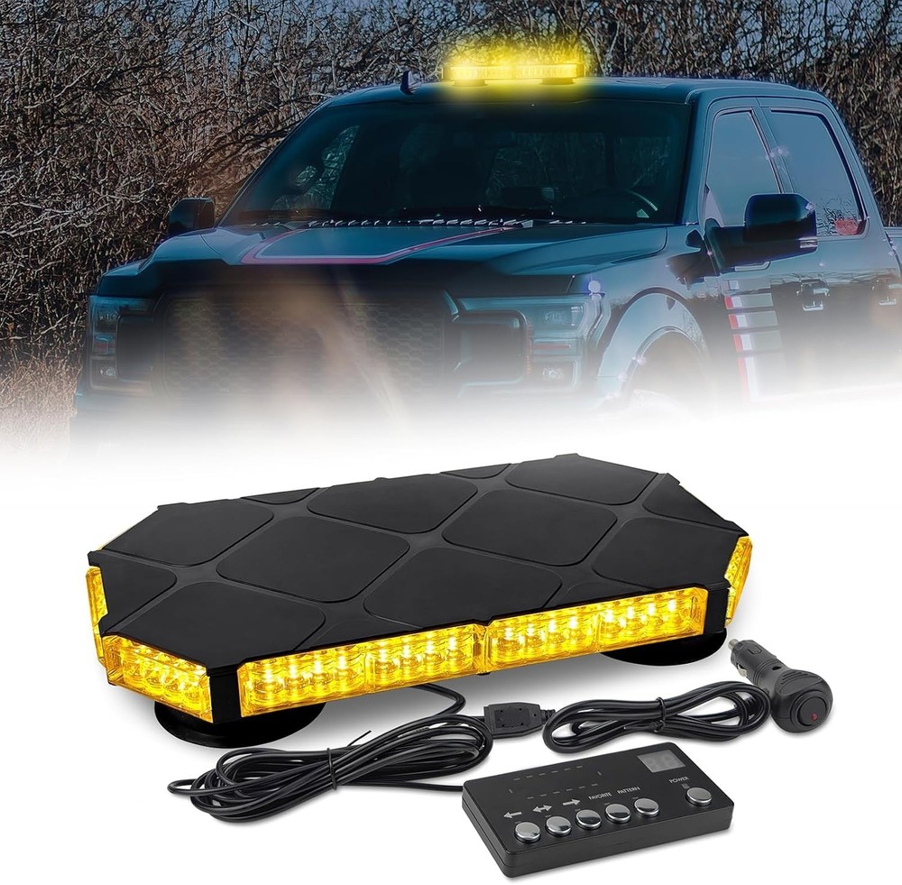 16.5 Inch Roof Top Beacon Emergency Strobe Light 56 LED Magnetic Warning Caution