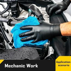 5 Mil Black Disposable Nitrile Gloves for Men, Heavy-Duty for Household Clean…