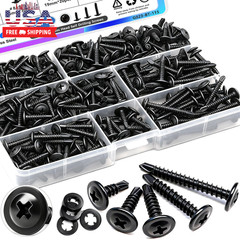 230PCS #8 Self Tapping Screws for Metal,410 Stainless Steel Self Drilling Screws