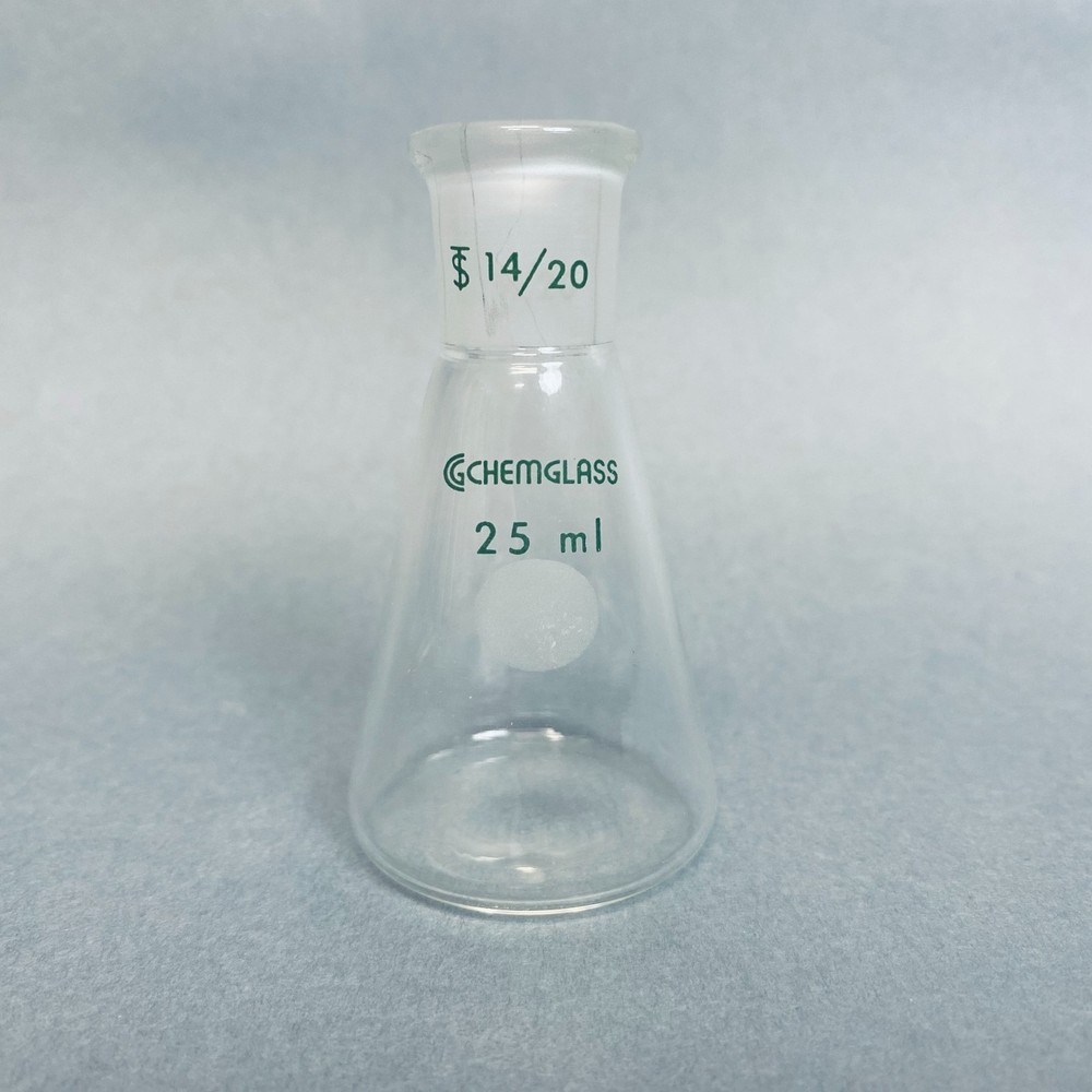 Chemglass Erlenmeyer Flask 14/20 STJ 25 ml Capacity Lot of 5 Flasks