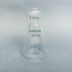 Chemglass Erlenmeyer Flask 14/20 STJ 25 ml Capacity Lot of 5 Flasks
