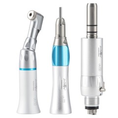 Dental Low Speed Straight Handpiece Kit Latch Contra Angle Air Motor 2/4 Holes
