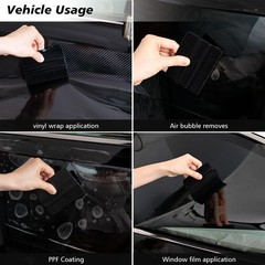 100 PCS Felt Squeegee for Vinyl – Flexible Plastic Black