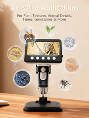 Coin Microscope, 4.3″ LCD USB Digital Microscope 1000X Coin Magnifier with 8 Adj