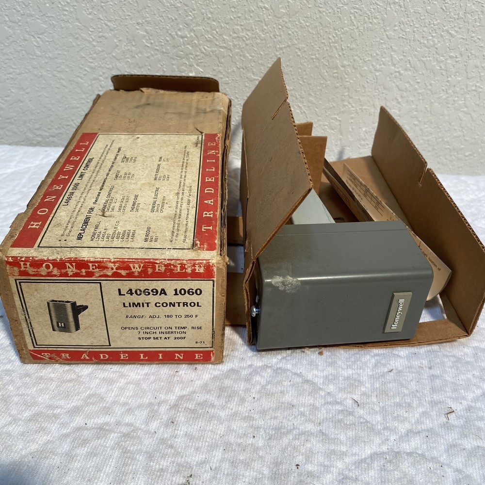 Honeywell L4069A 1060 Limit Control Tanner 150-250f, Opens On Rise, Stop 200f