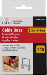 Gardner Bender MPS-2100 Cable Boss Staple, ⅜ Inch., Secures: Coax: RG-6, Voice/D