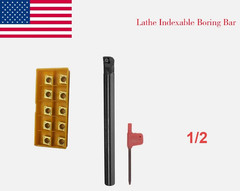 95° 1/2″ SHANK 7″ LONG Lathe Indexable Boring Bar S08-SCLCR-2 Turning Holder USA