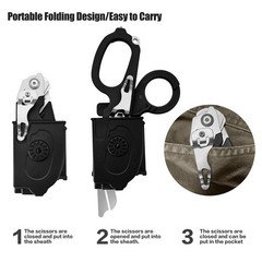 Emergency Trauma Shears Medic Emt Heavy Duty Multi Purpose Shears Black Handle