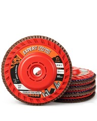 Expert Ceramic Flap Disc 4 1/2 for Angle Grinder, 80 Grit Type 27 Flap Sandin…