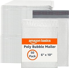 6×10 Poly Bubble Padded Envelopes Mailers White/Gray Self-Seal 50+ Bulk Discount