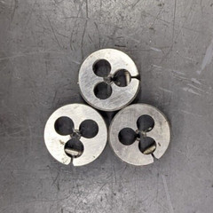 3 Round Dies 0-80 UNF 13/16″ OD Screw Adjusting Die CS Carbon Steel Rethreading