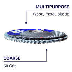 20 Pack Flap Discs 60 Grit 4.5″ x 7/8″ Sanding Wheels