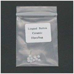 US 100Pcs Dental Ortho Lingual Buttons Ceramic/Metal Bondable Round Mesh Base