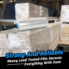 900 FT Clear Plastic Stretch Wrap – Heavy Duty 15″ Rolls with Convenient Holder