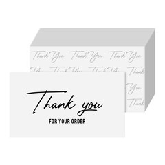 Thank You For Your Order Thick Business Cards, Package Inserts, 2 x 3.5, 100 Qty