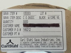 Carl Stahl Sava Industries 105353 Black Cord – NEW Surplus!