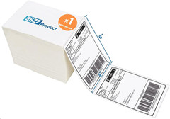 Fanfold 4 X 6 Direct Thermal Labels White Perforated Shipping Labels, 1000 Label