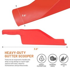 Gutter Scoop Cleaning Tools – Easy Removal of Leaves and Dirt – Deep Curved…