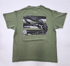 Safety Shirtz Eagle Flying Over City Logo Reflective Green Gildan Mens L