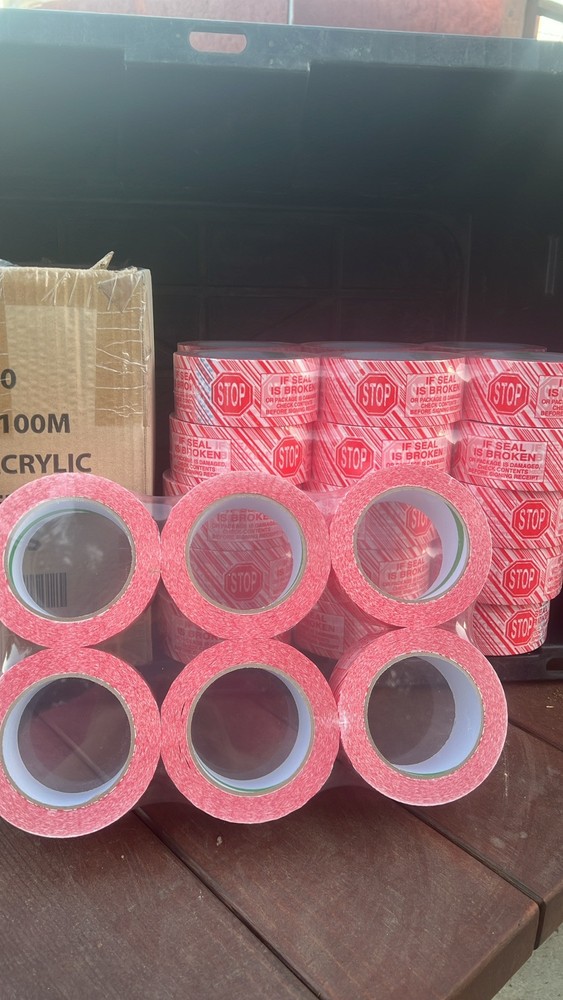 36 Rolls- Tape Uline Tape Stop if Seal is Broken 2″ x 110 yard Per Roll ULINE