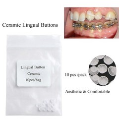 US Dental Orthodontic Metal/Ceramic Clear Lingual Button Bondable Round Base
