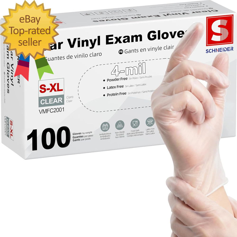 Clear Vinyl Exam Gloves Latex-Free Disposable Medical Gloves Cleaning Gloves