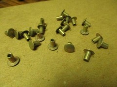 9/64″ x 1/4″ Semi Tubular Steel Rivets Tin Plated 100 Pcs. U.S.A. #1161