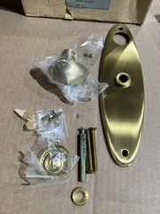 Baldwin 6573-060-DBLC Entry Trim Set Satin Brass/Brown Double Lock Cylinder NOS
