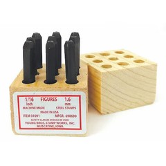 Young Bros Stamp Works 01091 Machine Made Number Set,1/16In H,Gothic