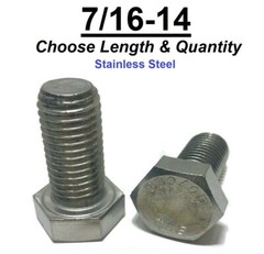 7/16″-14 Stainless Steel Hex Cap Screw Bolt (All Sizes & Qty’s) 18-8 / 304 Grade