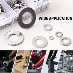 1110PCS Stainless Steel Washers Flat Washer Assortment Set Value Kit w/Case