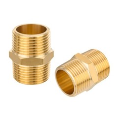5 PCS EFIELD 3/8″ x3/8″ Male NPT Hex Nipple Pipe Adapters ,Brass Fittings