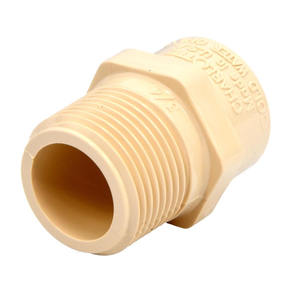 Charlotte Pipe CTS02109C0800 CPVC 100 PSI Male Adapter 3/4 MPTx3/4 Slip Dia. in.